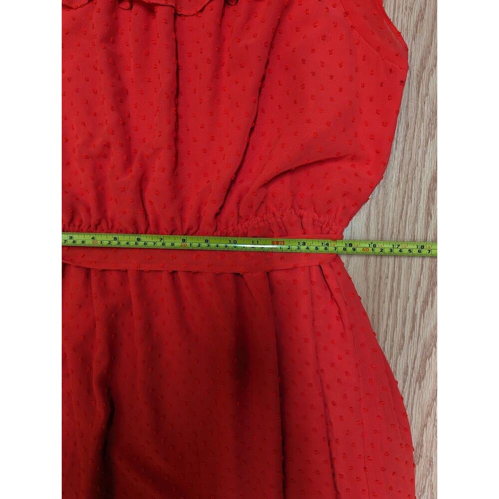 Maison Jules Women's Swiss Dot A Line Red Dress Sleeveless Size XL Sheer Whimsy - Picture 12 of 14